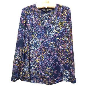 Zac & Rachel Colorful Popover Top Ladies Small